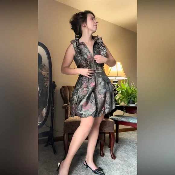 NWT Samuel Dong Jacquard Bubble dress - Picture 6 of 11